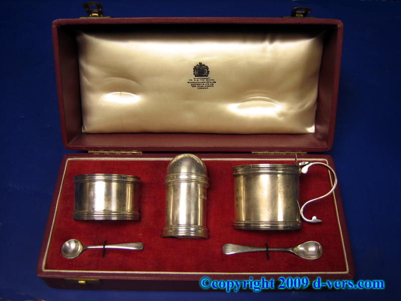 Georgian English Condiment Set Sterling Silver 