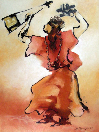 TIRTHANKAR BISWAS Bauli Painting Acrylic Original TIRTHANKAR BISWAS Bauli Painting Acrylic Original