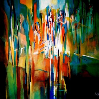 Acrylic Painting Ella Prakash Abstract Figures 1 Original Acrylic Painting Ella Prakash Abstract Figures 1 Original