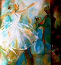 Acrylic Painting Ella Prakash Ballet In White Original Acrylic Painting Ella Prakash Ballet In White Original