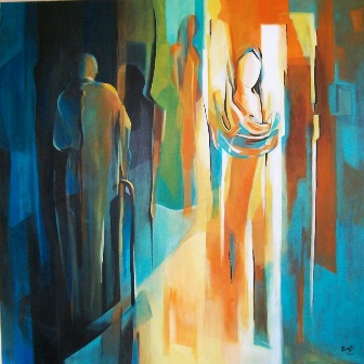 Acrylic Painting Ella Prakash Sorrow & Joy Original Acrylic Painting Ella Prakash Sorrow & Joy Original