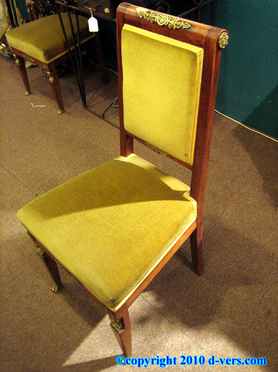 Empire Chairs Ormolu Gilded Pair Mahogany 19th Century French Empire Chairs Ormolu Gilded Pair Mahogany 19th Century French