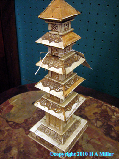 Ivory Antique Japanese Pagoda Sculpture French Ivory Antique Japanese Pagoda Sculpture French