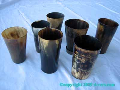 VICTORIAN Animal Horn Cups Tumblers Set of 7 Original Antique VICTORIAN Animal Horn Cups Tumblers Set of 7 Original Antique