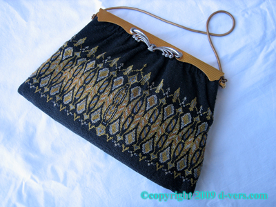 ART DECO Beaded Purse Handbag Jet, Gold, Silver Beads Mirror ART DECO Beaded Purse Handbag Jet, Gold, Silver Beads Mirror