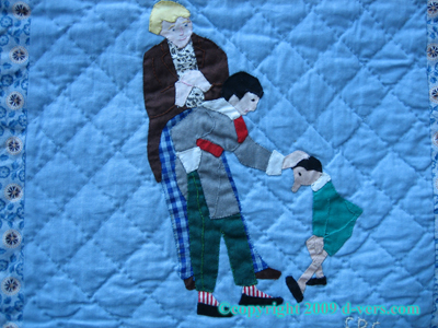 RARE Storybook Quilt Hand Made PINOCCHIO 1950 RARE Storybook Quilt Hand Made PINOCCHIO 1950