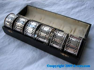 STERLING SILVER Napkin Rings Boxed Antique Original 1800s STERLING SILVER Napkin Rings Boxed Antique Original 1800s