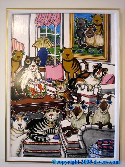 Fred Gonsowski Cats Painting Original 1900s Fred Gonsowski Cats Painting Original 1900s