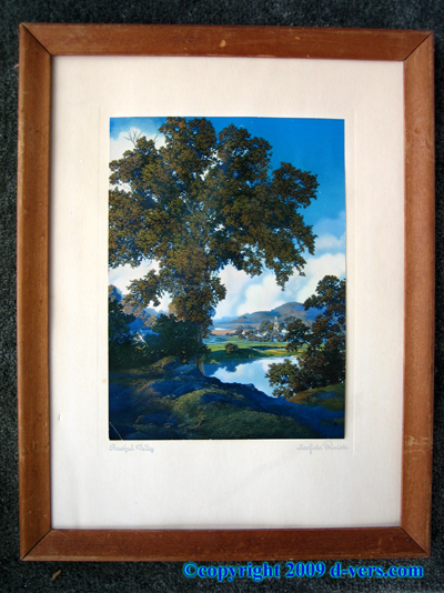 MAXFIELD PARRISH Peaceful Valley Print Brown Bigelow Calendar MAXFIELD PARRISH Peaceful Valley Print Brown Bigelow Calendar