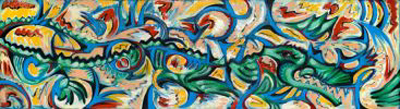ALEX BEARD Swimming Gator Original Painting Oil on Canvas ALEX BEARD Swimming Gator Original Painting Oil on Canvas