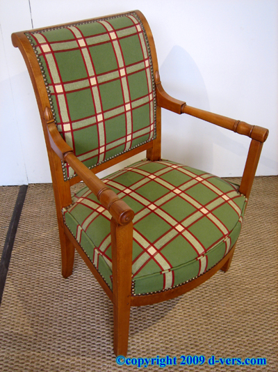 Directoire Open Arm Chair French 19th Century Cherry Wood Directoire Open Arm Chair French 19th Century Cherry Wood