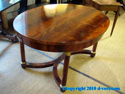 Empire Table Mahogany Gilded Details Leaves French 19th Century Empire Table Mahogany Gilded Details Leaves French 19th Century