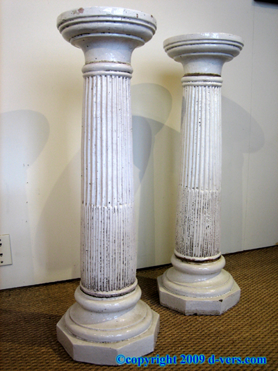 Classical Pair of Stands Columns Ceramic French 19th Century Classical Pair of Stands Columns Ceramic French 19th Century