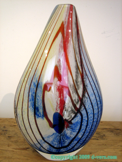 Murano Vase Art Glass Multi-Colored 1940 20th Century Italian Murano Vase Art Glass Multi-Colored 1940 20th Century Italian