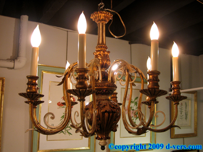 Rococo Chandelier 8 Arm Gilded French 20th Century Rococo Chandelier 8 Arm Gilded French 20th Century