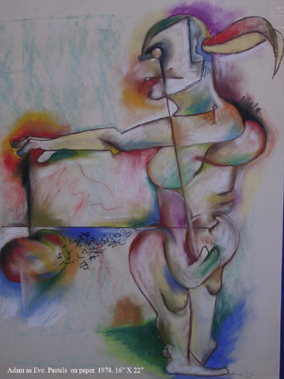 AVSHALOM EITAN Adam As Eve Original Illustration Pastels AVSHALOM EITAN Adam As Eve Original Illustration Pastels
