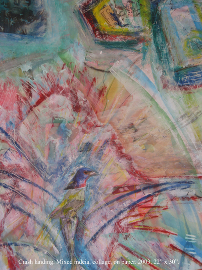 AVSHALOM EITAN Original Illustration Mixed Media Crash Landing AVSHALOM EITAN Original Illustration Mixed Media Crash Landing