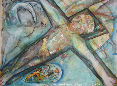 AVSHALOM EITAN Crucifix Original Illustration Mixed Media AVSHALOM EITAN Crucifix Original Illustration Mixed Media