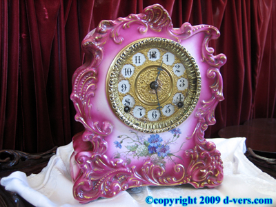 Rose Clock France Brass c. 1890s William Gilbert Rose Clock France Brass c. 1890s William Gilbert