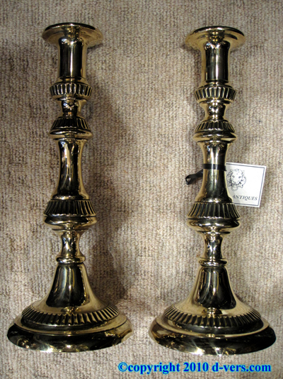 Brass Candlestick Push Up Pair English 19th Century Brass Candlestick Push Up Pair English 19th Century