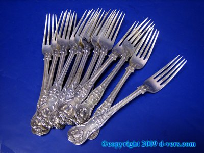 STERLING SILVER George W Adams Dinner Forks 12 Princess II STERLING SILVER George W Adams Dinner Forks 12 Princess II