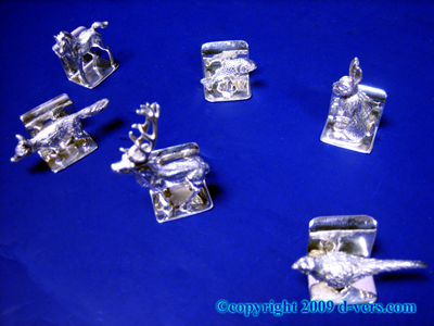 STERLING SILVER Place Card Holders Scully & Scully Animals STERLING SILVER Place Card Holders Scully & Scully Animals
