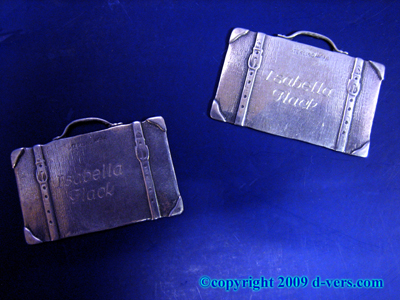 STERLING SILVER Luggage Tags American Suitcases Cute STERLING SILVER Luggage Tags American Suitcases Cute