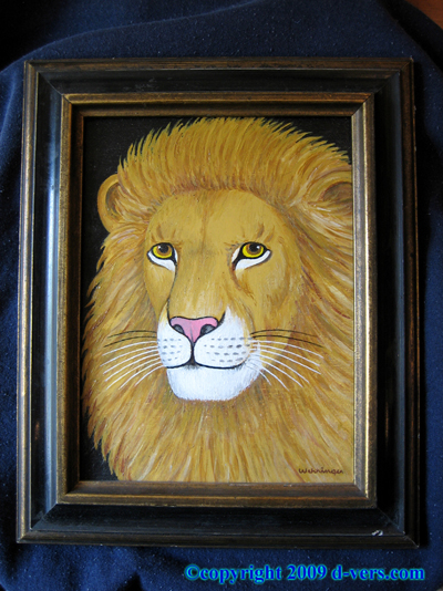 CHARLES WEHRINGER "Lion" Oil Painting On Board New York Original CHARLES WEHRINGER "Lion" Oil Painting On Board New York Original