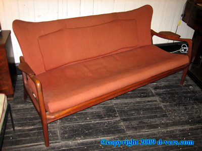 Mid Century Modern Orange Couch Antique Pearsall 1970s Mid Century Modern Orange Couch Antique Pearsall 1970s