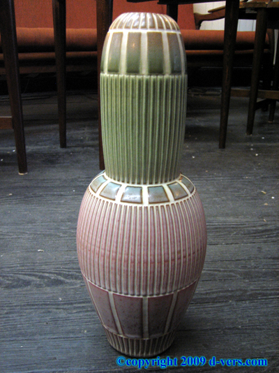 Vase Two Color 1940s Antique Signed Vase Two Color 1940s Antique Signed