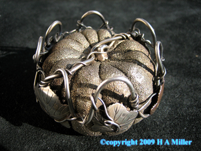 Japanese Sterling Silver Pumpkin Gilding 19th Century Antique Japanese Sterling Silver Pumpkin Gilding 19th Century Antique